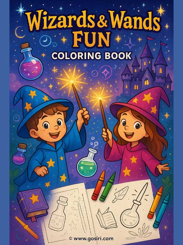  Wizards & Wands Fun – Coloring Book