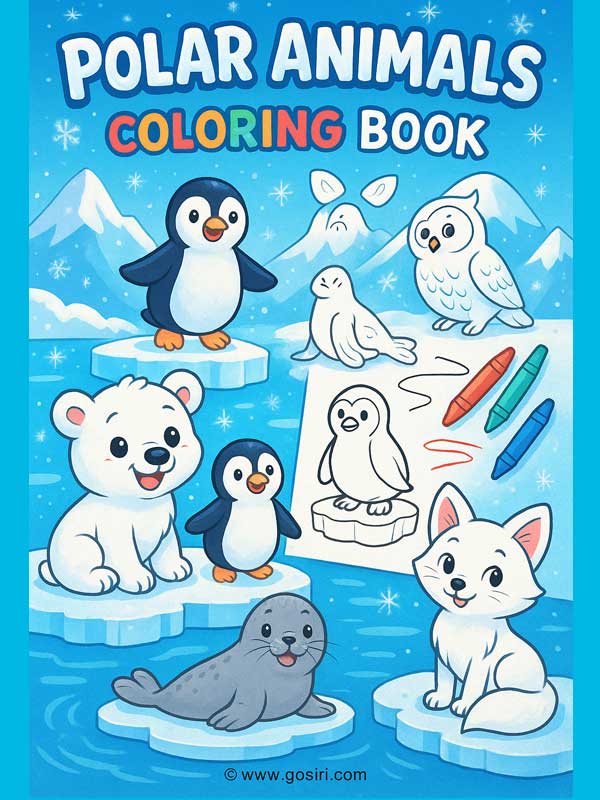 Polar Animals - Printable Coloring Book