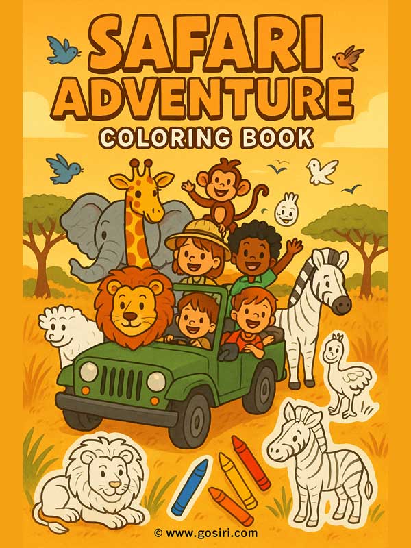 Safari Adventure - Printable Coloring Book