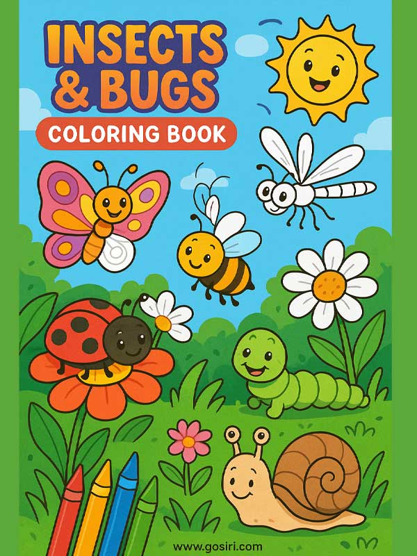  Insects & Bugs! - Printable Coloring Book –