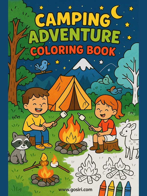 Camping Adventure! - Printable Coloring Book 