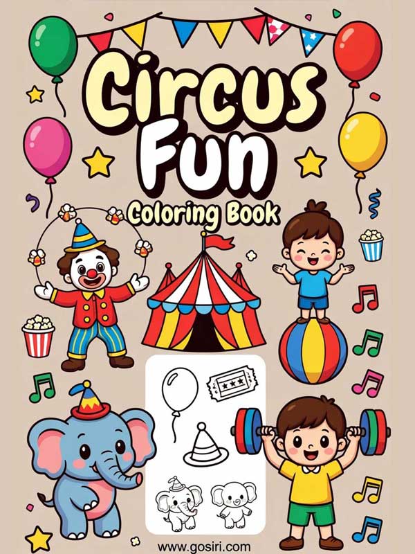 Circus Fun – Printable Coloring Book