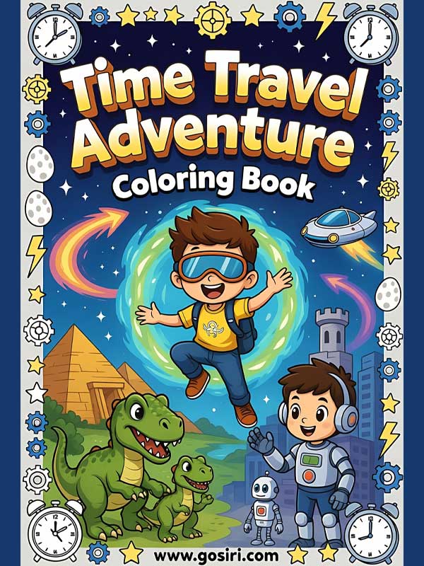 Time Travel Adventure (Kids) – Printable Coloring Book